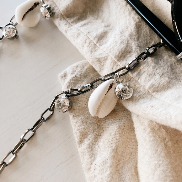 Sunglasses chains, sea shell Sunny cords, glasses silver chain, Y2K - Picture 2 of 3
